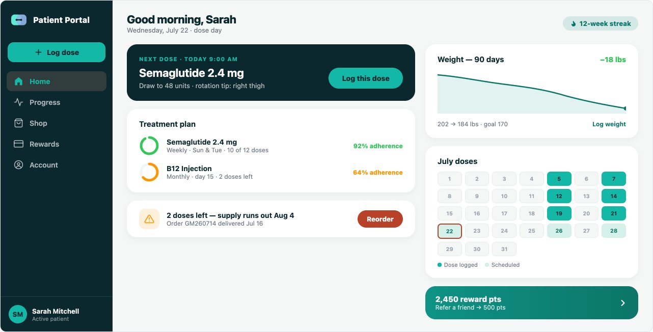 Patient portal on desktop